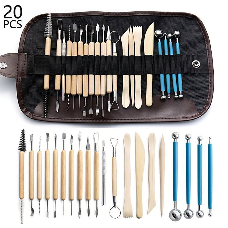 Ultimate Polymer Clay Tools Kit, Sculpture, Carving & Dot Painting Set with Silicone Drill Pen