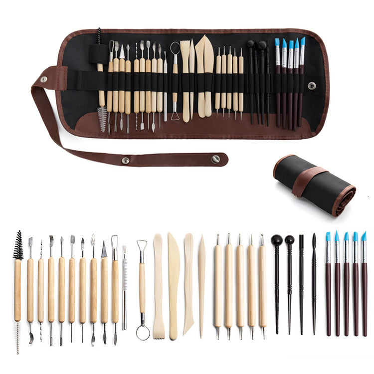 Ultimate Polymer Clay Tools Kit, Sculpture, Carving & Dot Painting Set with Silicone Drill Pen